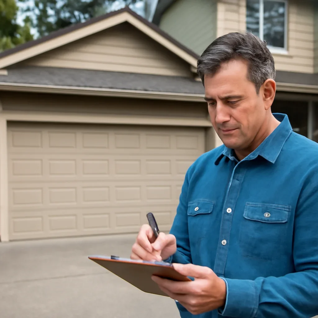 Homeowner in Port Moody preparing a garage door service request