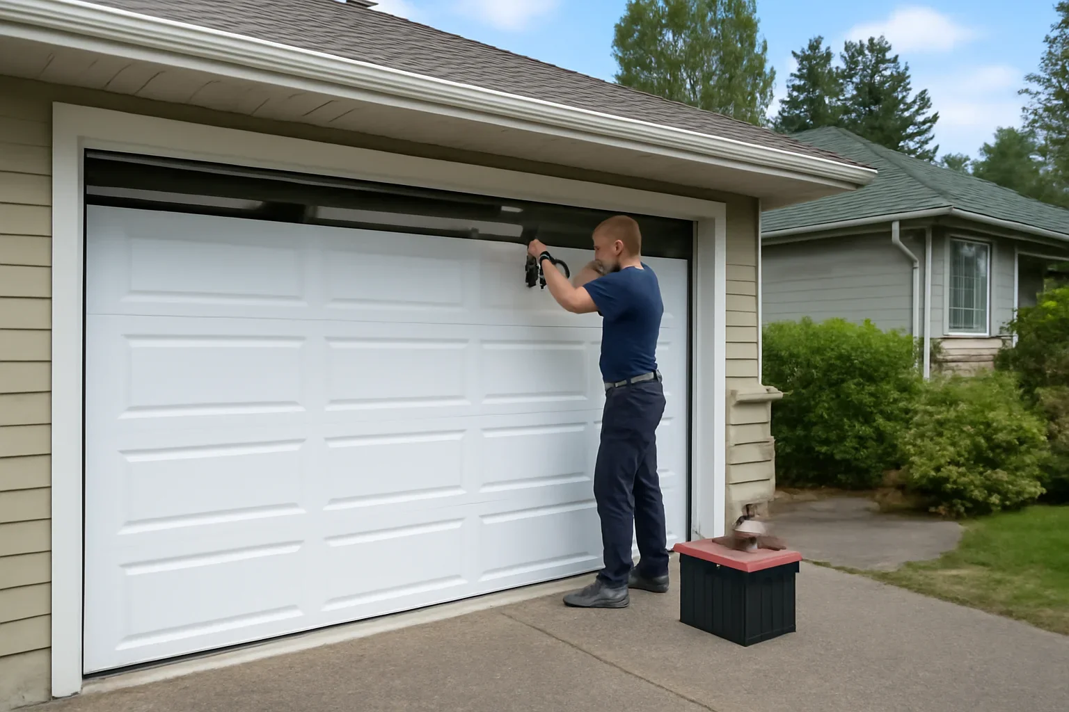 Garage door installation at a home in Port Moody