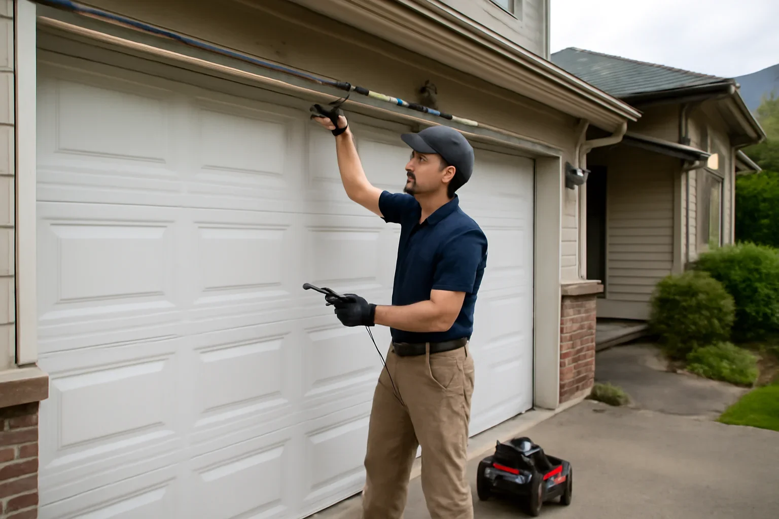 Garage door maintenance at a home in Port Moody