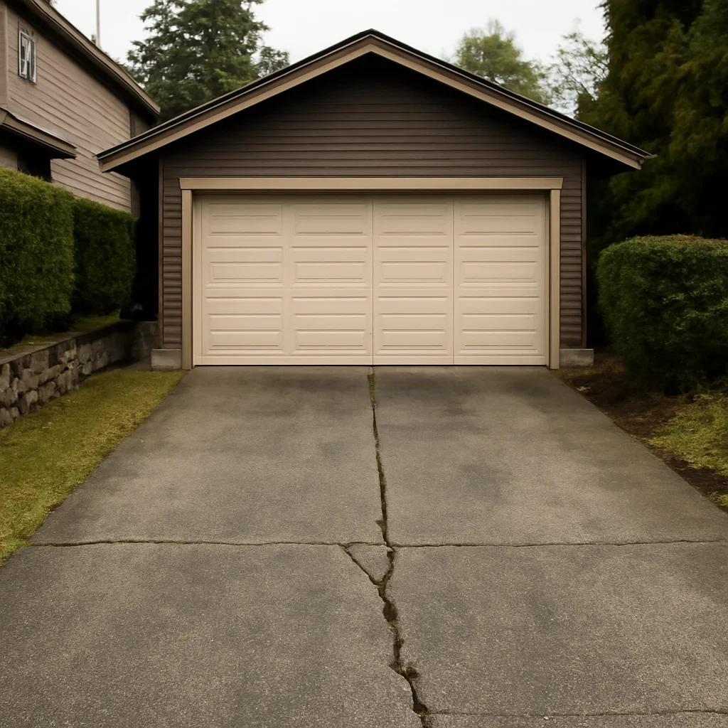 Garage door spring and lifting system being assessed at a Port Moody home