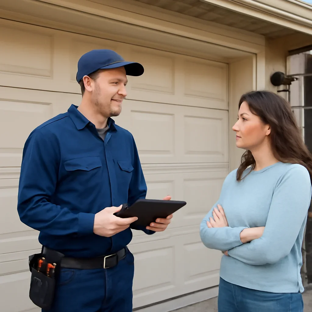 Garage door inspection and planning for a homeowner in Port Moody