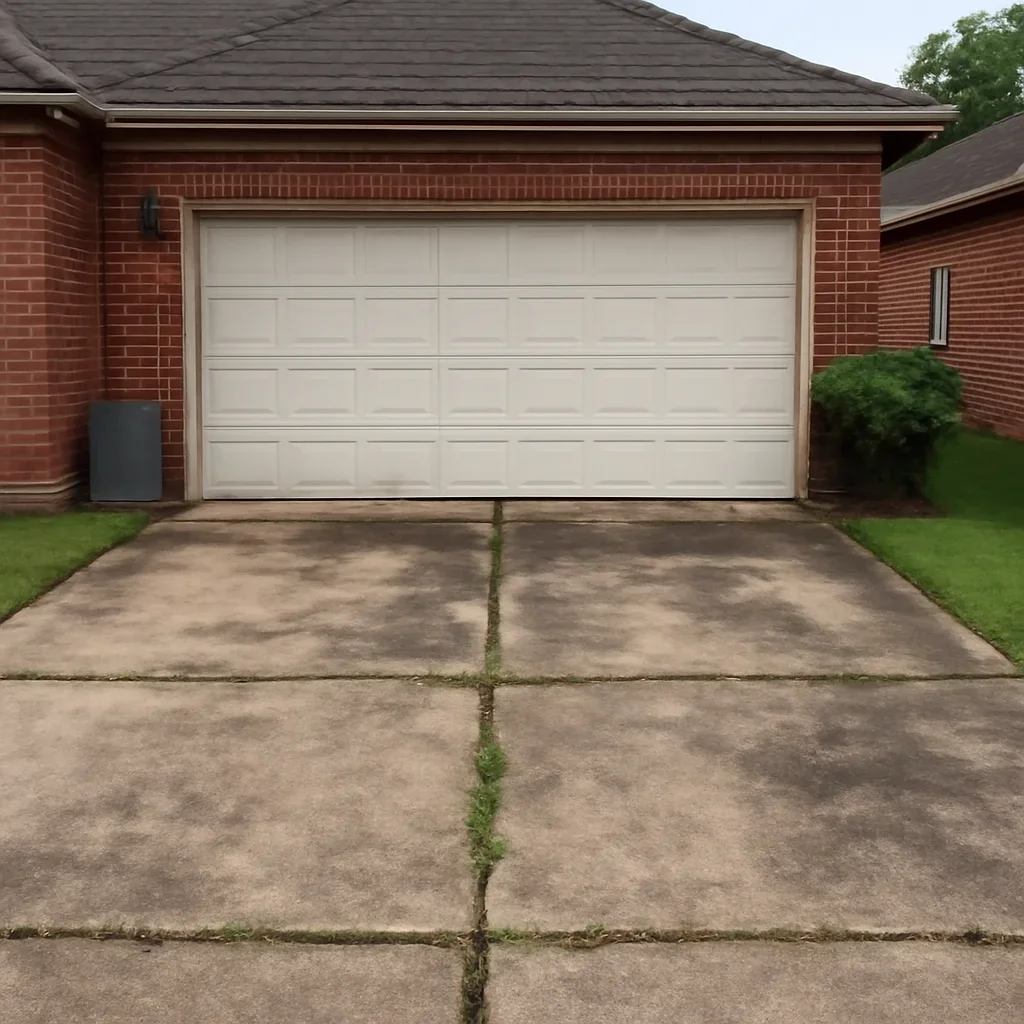 Garage door and driveway conditions at a Richmond residence