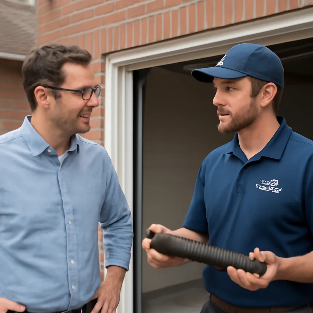 Homeowner in Richmond discussing garage door spring repair