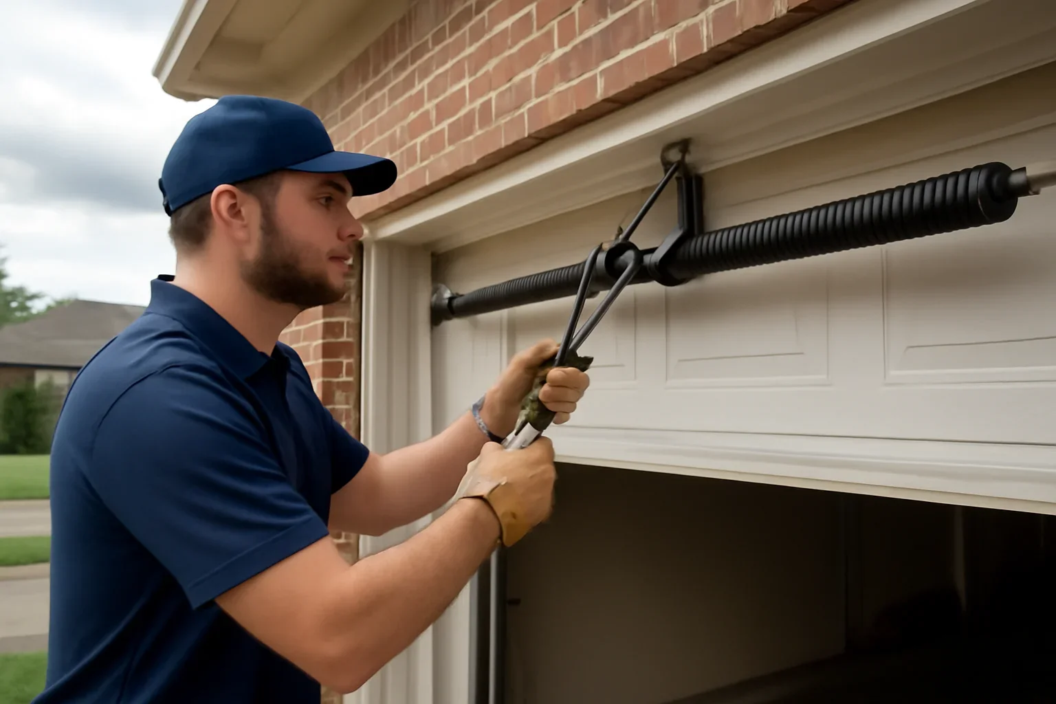 Garage door spring repair at a Richmond home