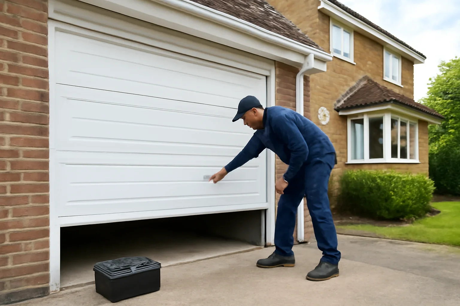 Garage door maintenance at a home in Surrey