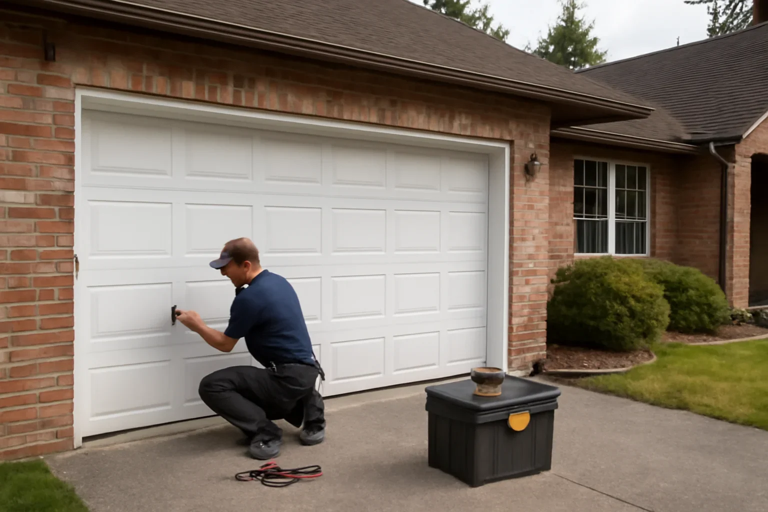 Garage door repair at a home in Surrey