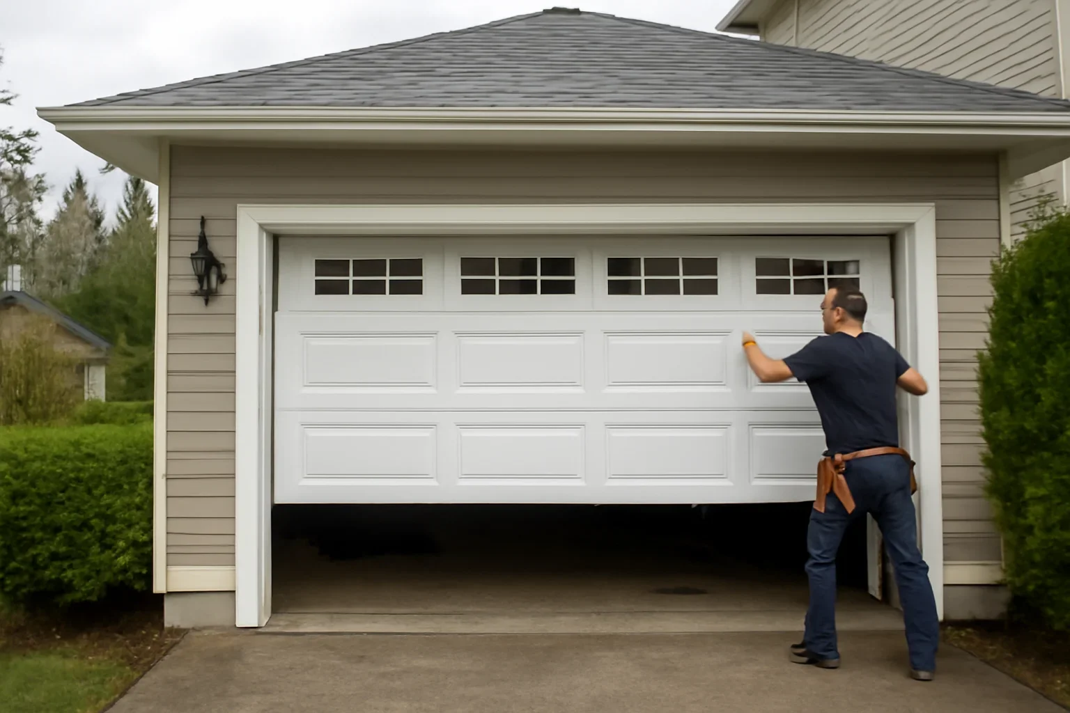 Garage door installation at a home in Vancouver