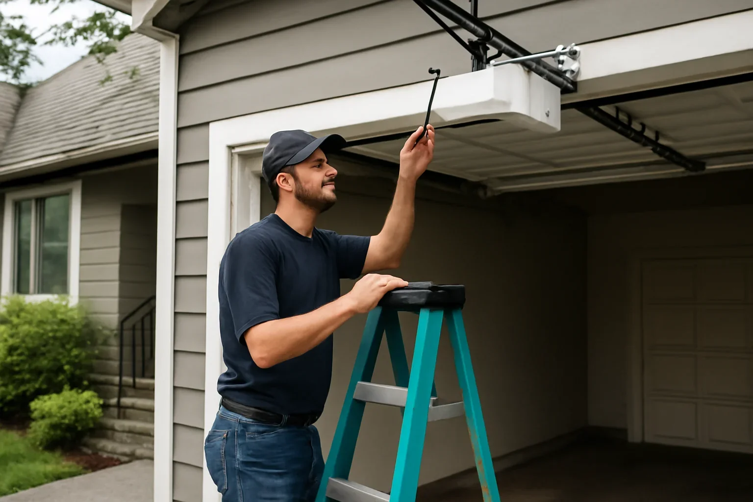 Garage door opener repair at a home in Vancouver