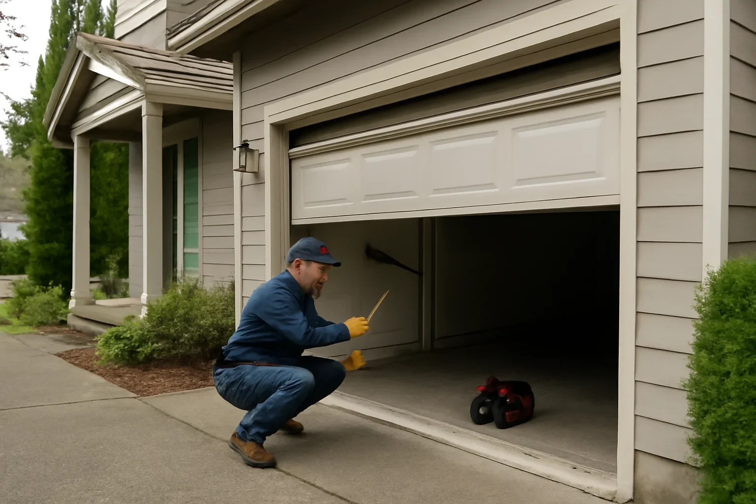 Garage door repair at a home in Vancouver