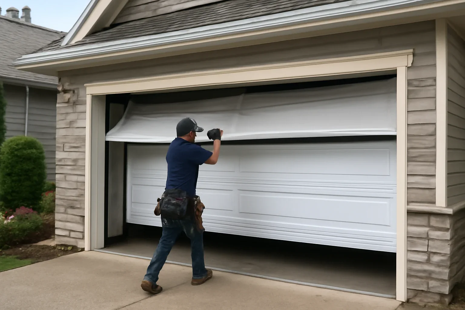 Garage door replacement at a Vancouver home