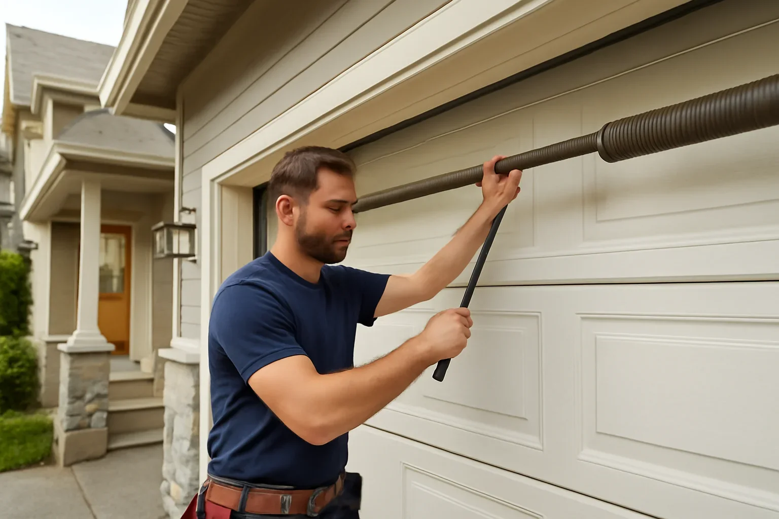 Garage door spring repair at a Vancouver home