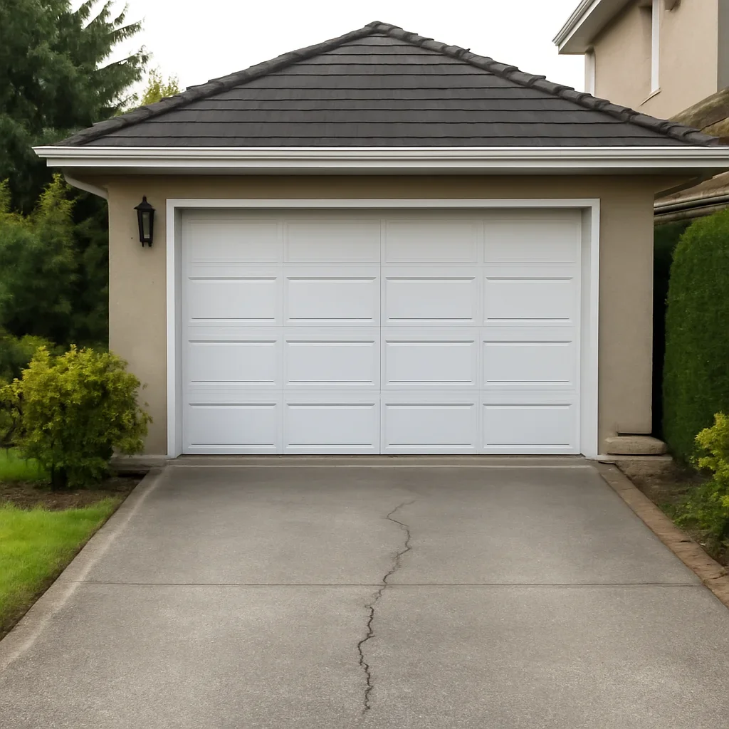 Garage and sloped driveway at a West Vancouver residential property