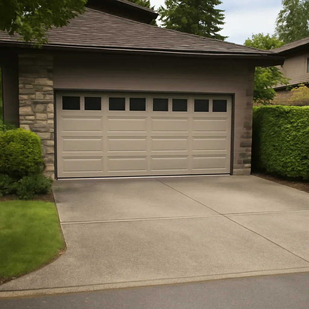 Garage door and driveway conditions at a West Vancouver home