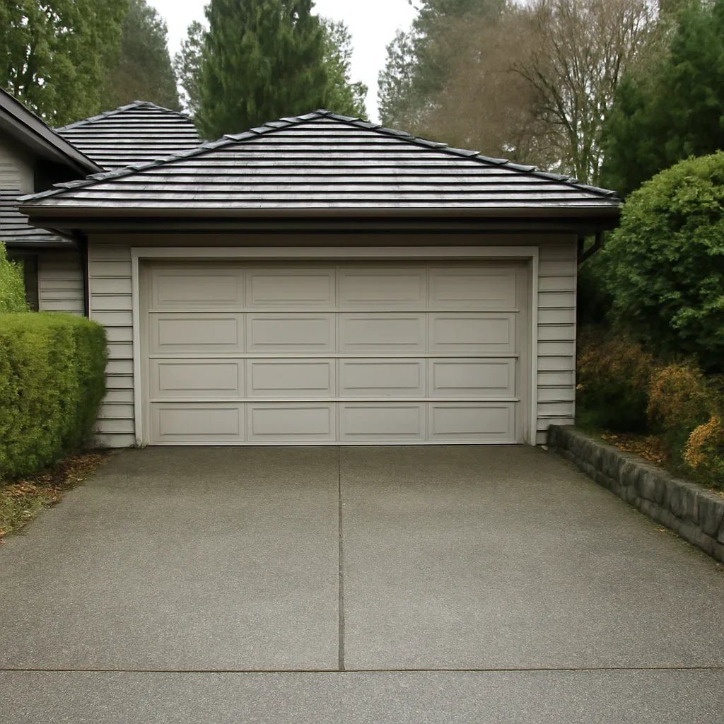 Garage door and driveway at a West Vancouver residential property