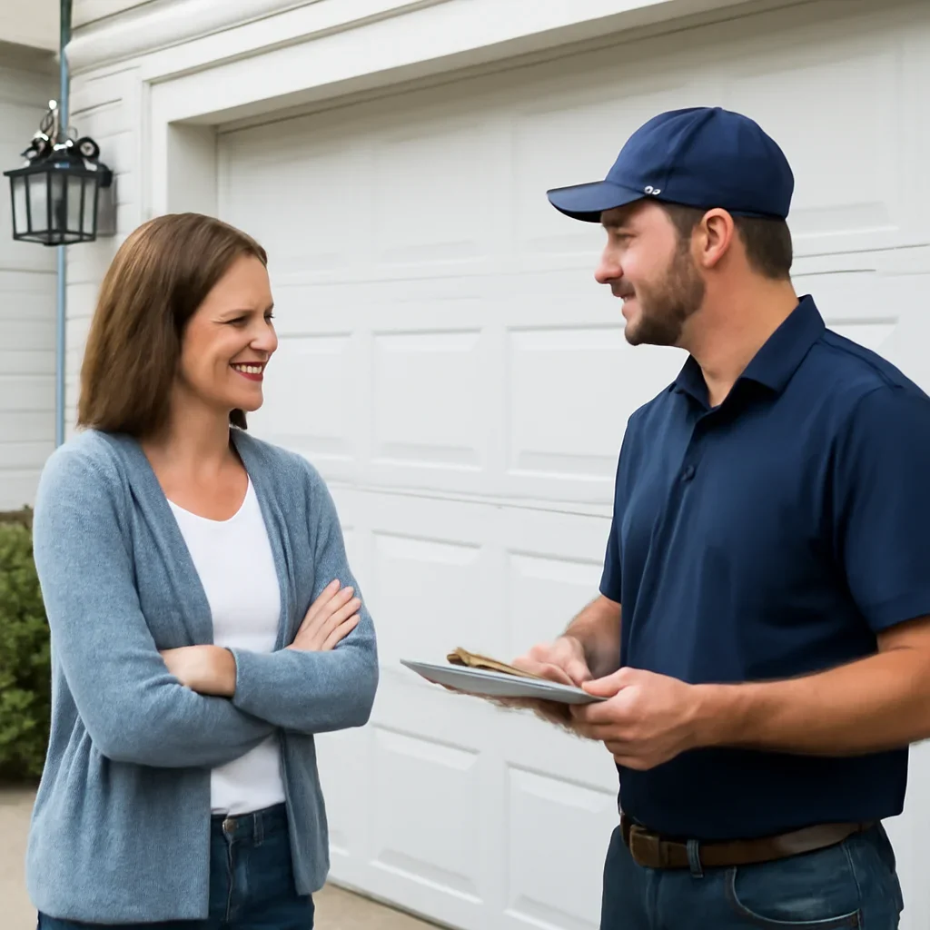White Rock homeowner discussing preventive garage door maintenance