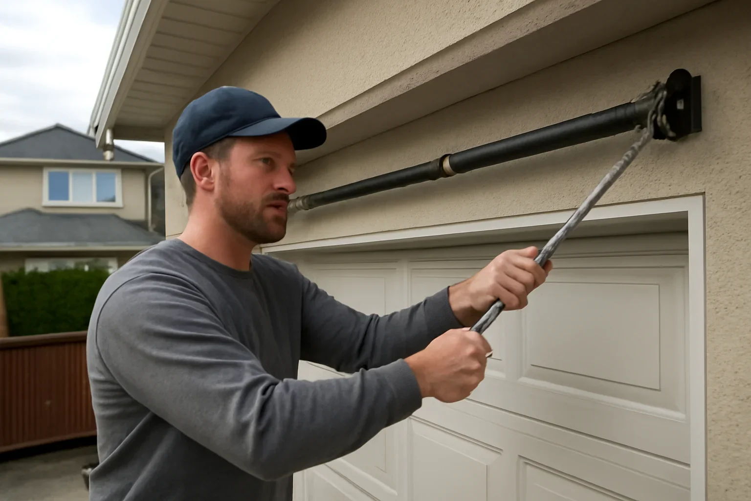 Garage door spring repair at a residential home in White Rock BC