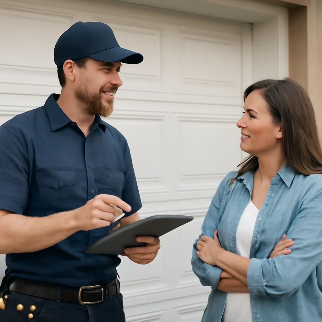 Garage door inspection and service planning at a White Rock home